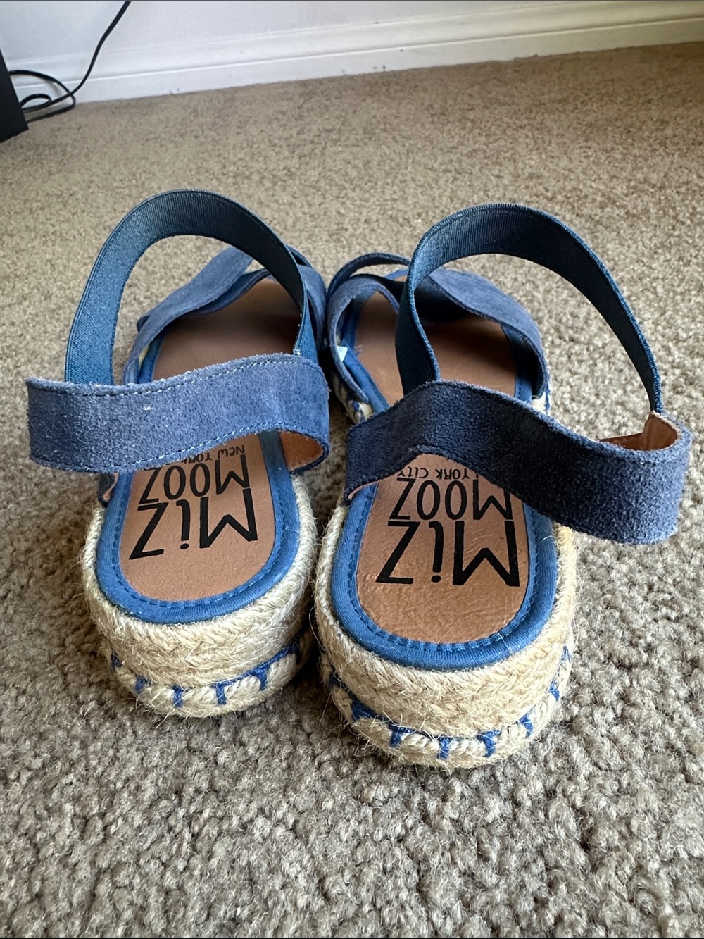 Miz Mooz Blue Leather Espadrille Sandals SZ EU 41 US 10 - Picture 4 of 8